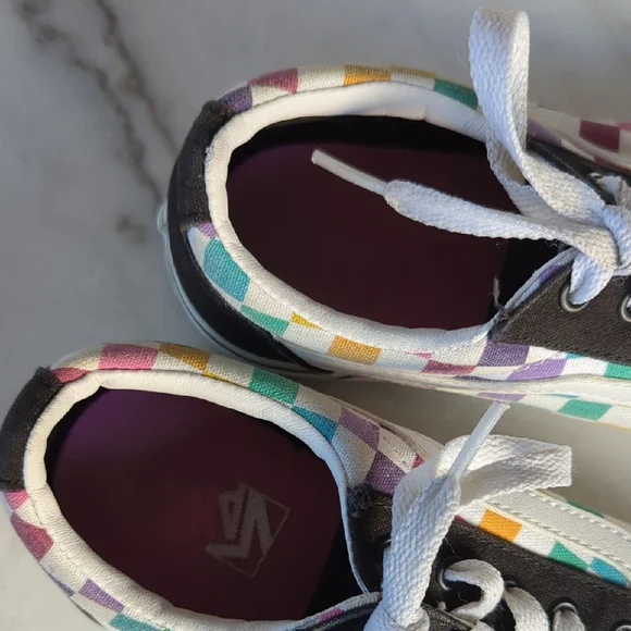 Vans Multicolor Checkered Lace-Up Sneakers Size 3 (Kids) - Picture 7 of 9